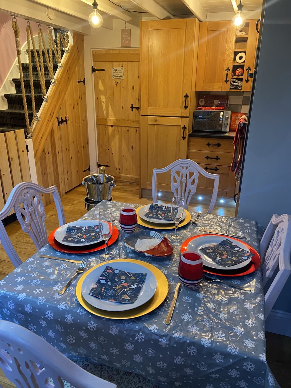 Dining area with doors onto the fully enclosed garden