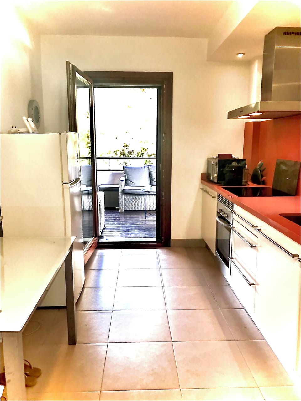 Kitchen with balcony