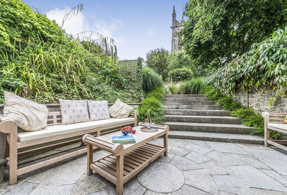 Church Cottage, Cattistock: The garden terrace - a lovely spot to relax