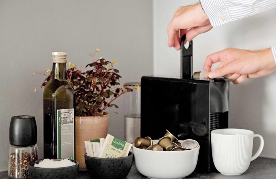 We provide you with Nespresso coffee and tea.