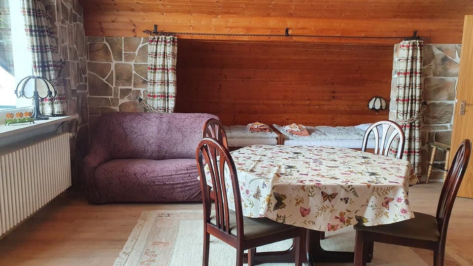 Living room with sleeping alcove