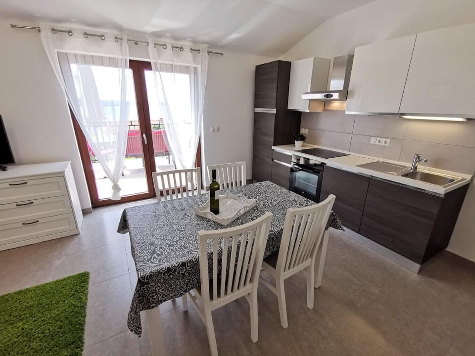 Kitchen area. kitchen with dining and living room