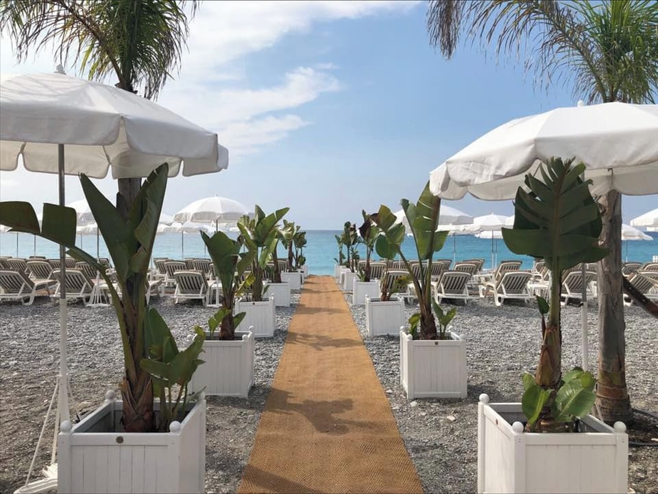 Outdoor banquet area