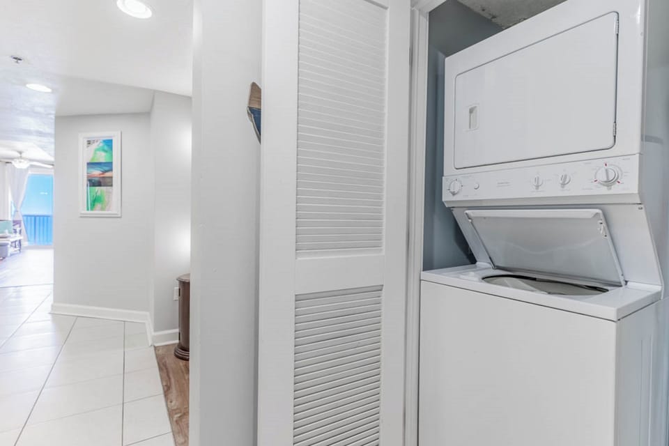 Your laundry needs are covered with this convenient in-unit washer and dryer combo, making your stay comfortable and hassle-free.