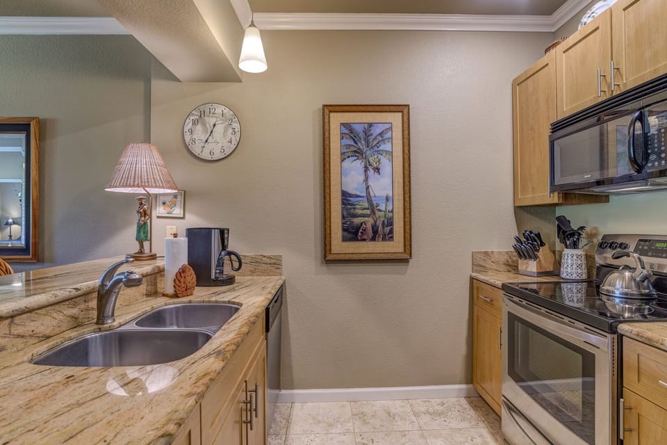 Beautifully remodeled kitchen with granite counter tops