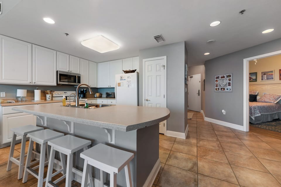 Kitchen island seats 4 barstools
