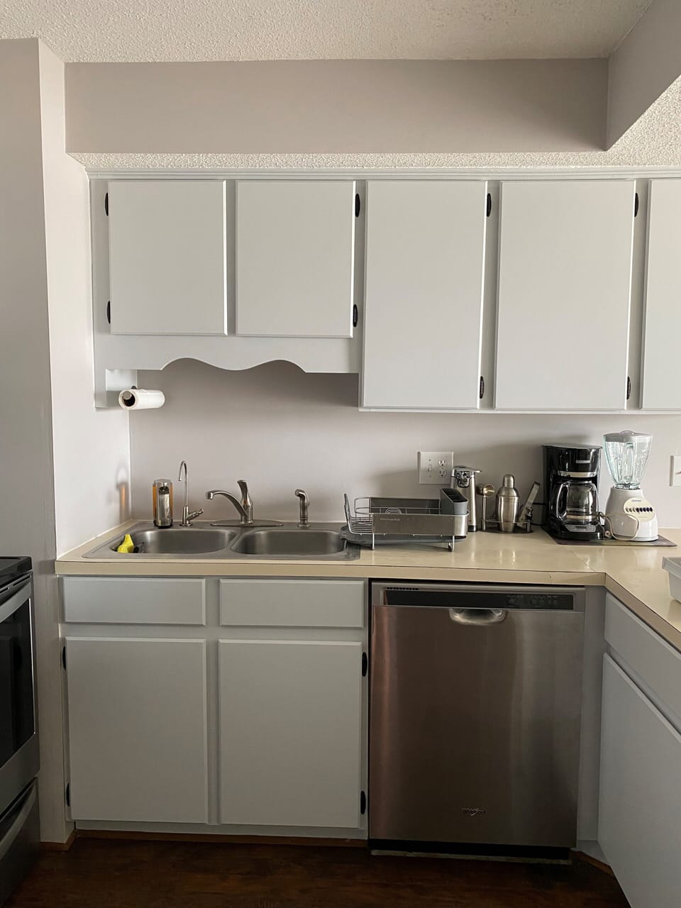 KITCHEN WITH BRAND NEW STAINLESS STEEL DISHWASHER