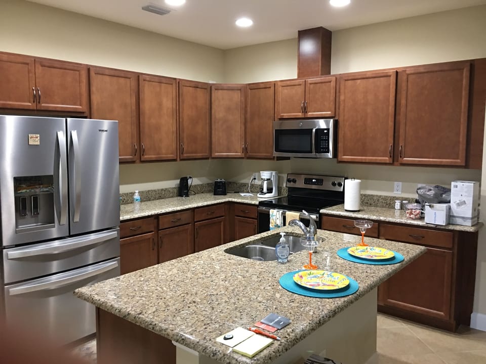 Full new kitchen with brand name GE appliances.