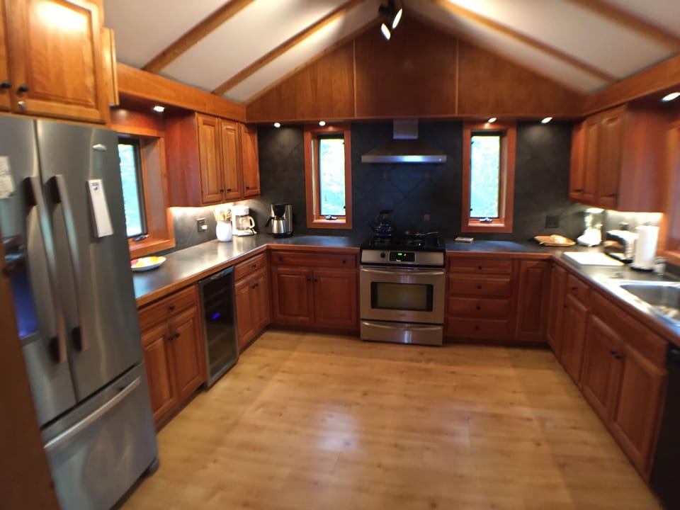 Updated cherry paneled kitchen