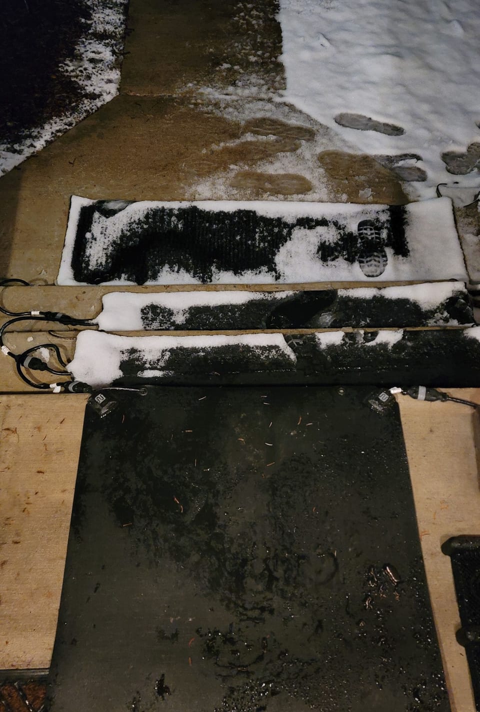 Heated front steps and walkway, be careful of snow and ice! 