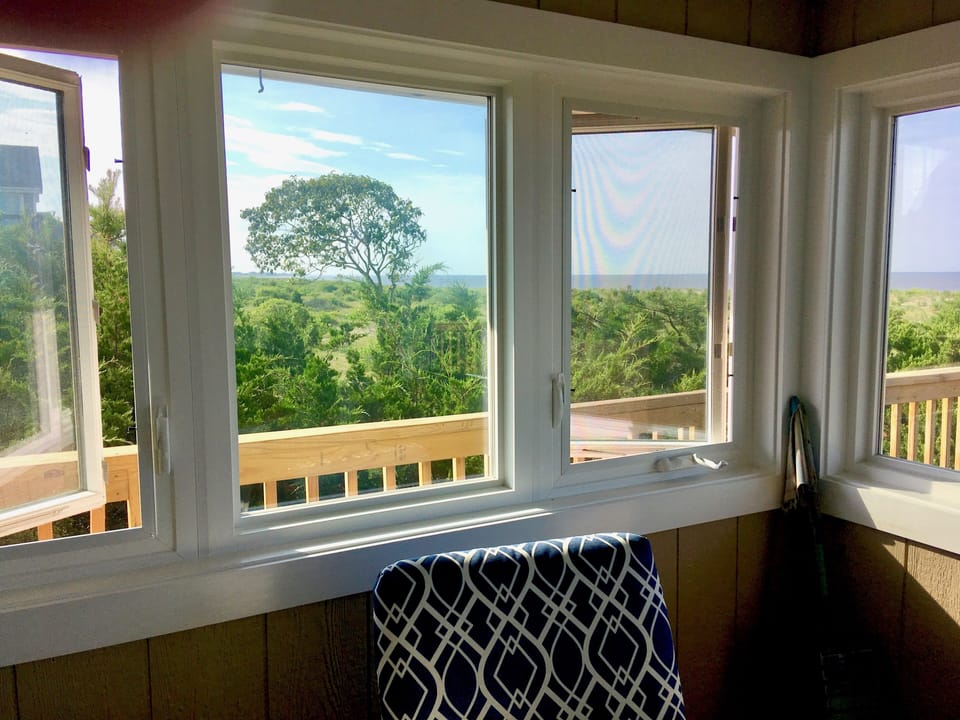 Inside north view from enclosed porch.
