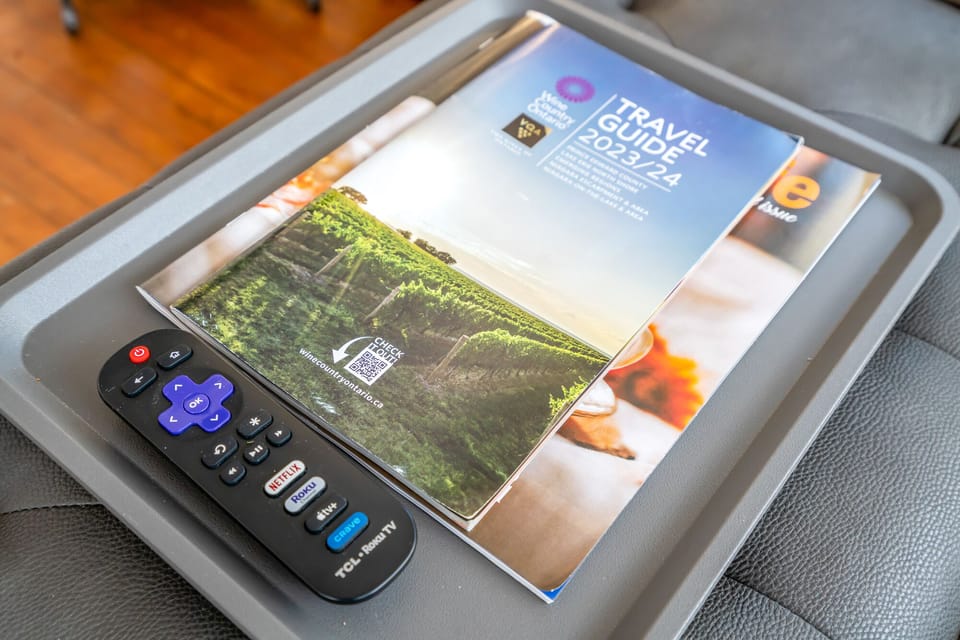Roku TV and local winery guide.