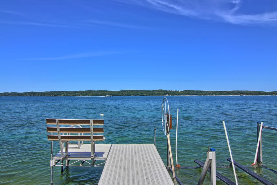 This home is blocks from Lake Charlevoix in Boyne City