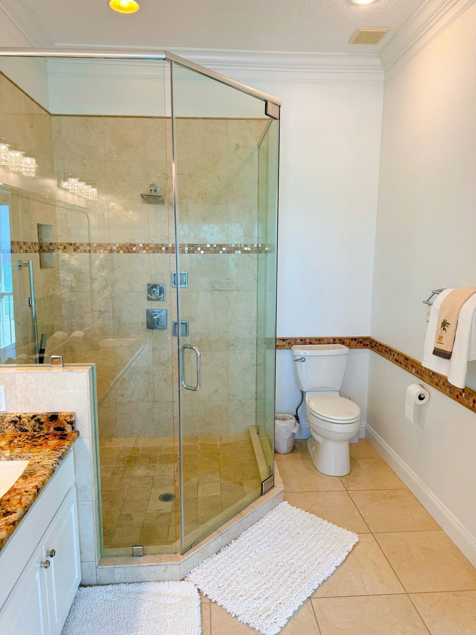 Master Bath - shower with views of the Gulf 