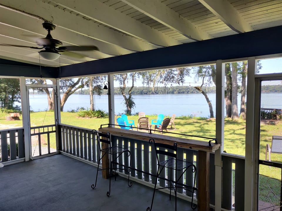 Patio lakeside