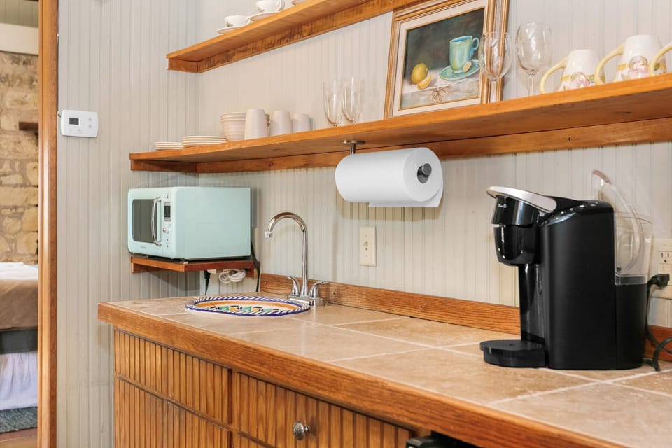 Microwave, Keurig Coffee Maker, Mini fridge