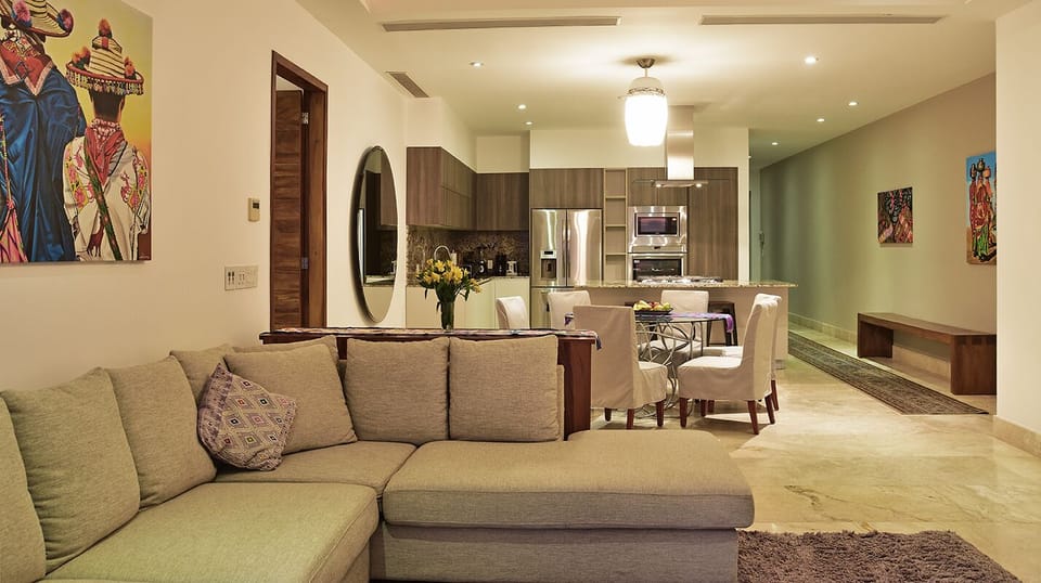 Oversized couch in the living room