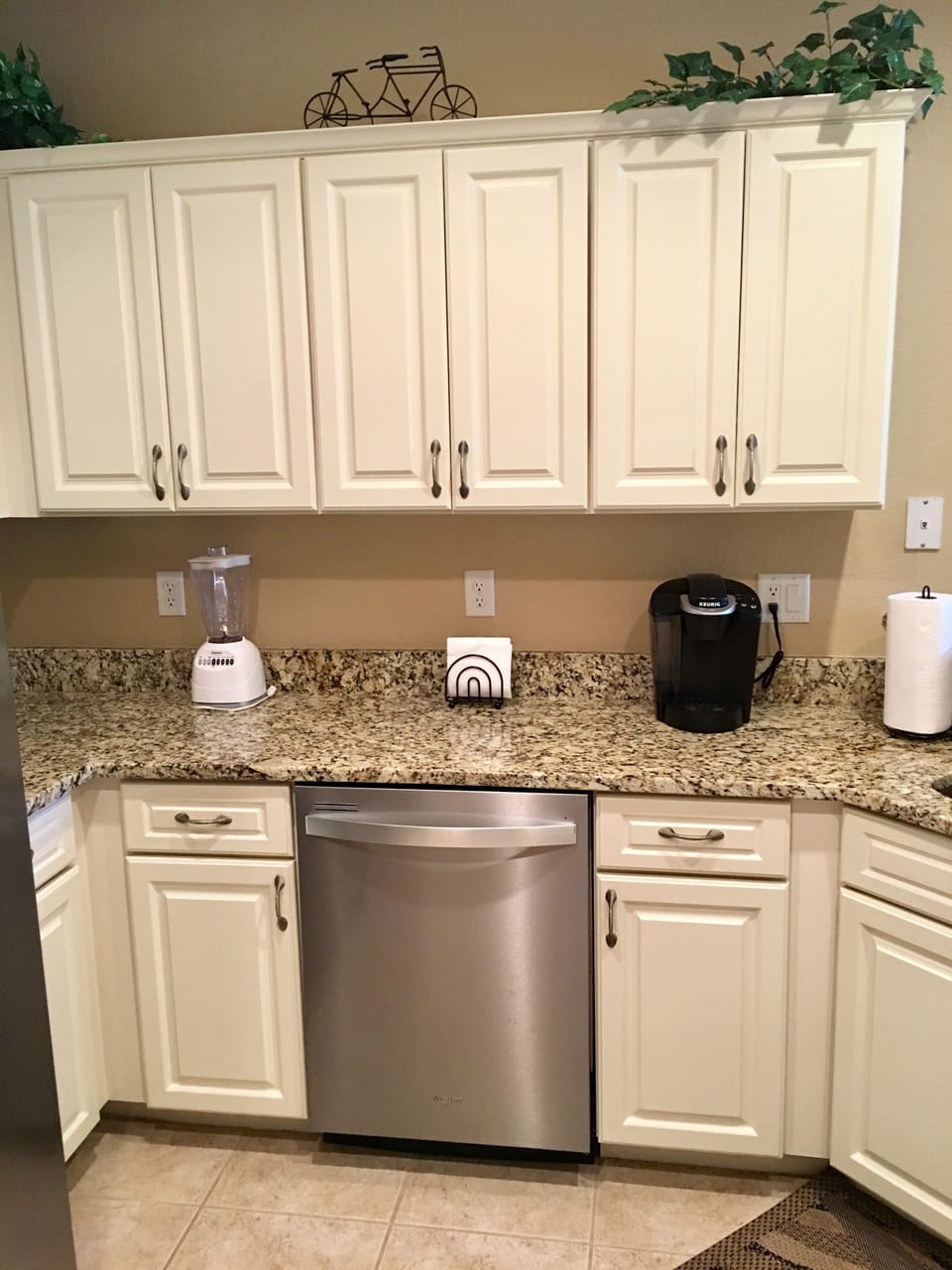 Updated kitchen with granite countertops 