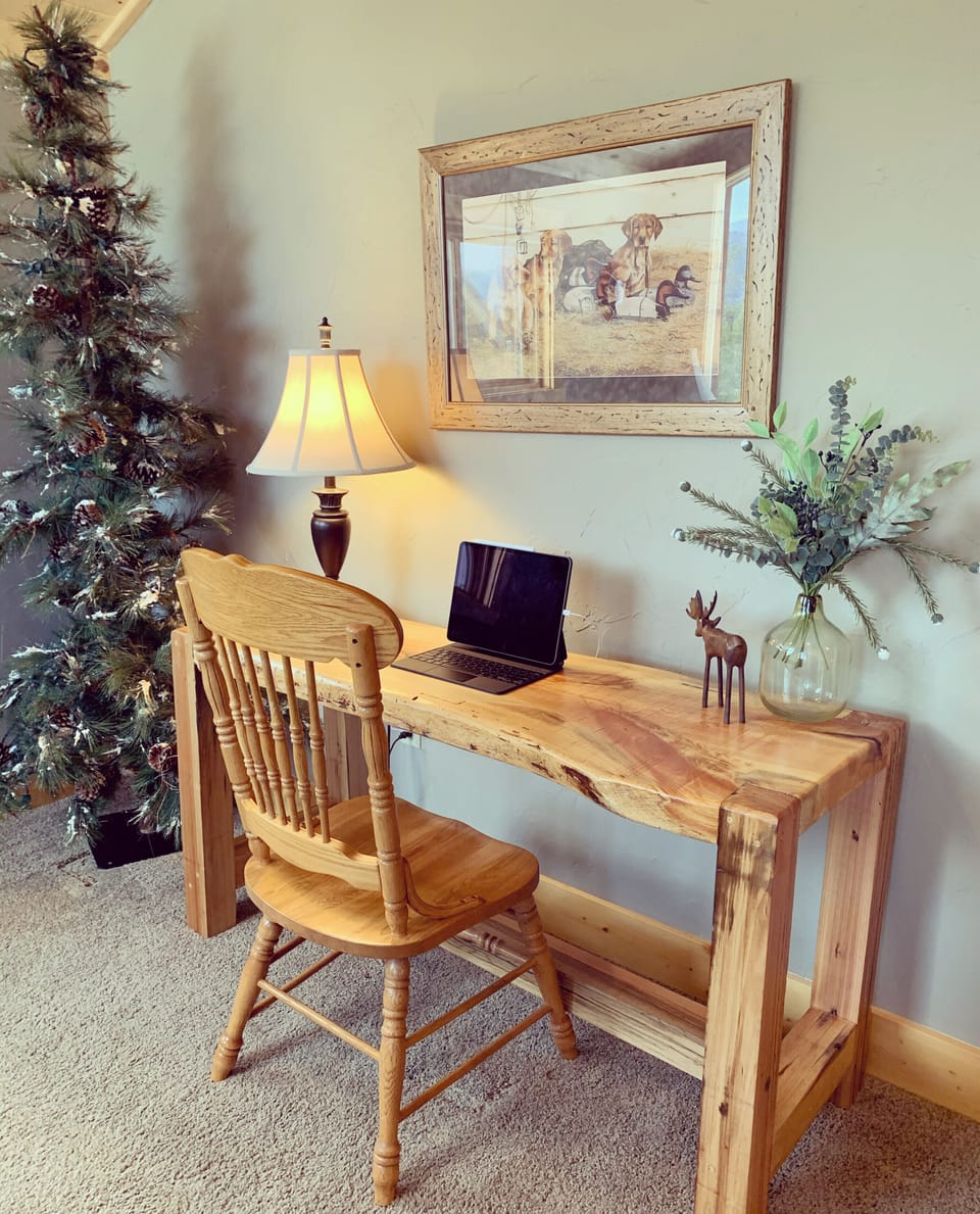 Our loft desk & hi-speed internet are perfect for  working & homeschooling. 