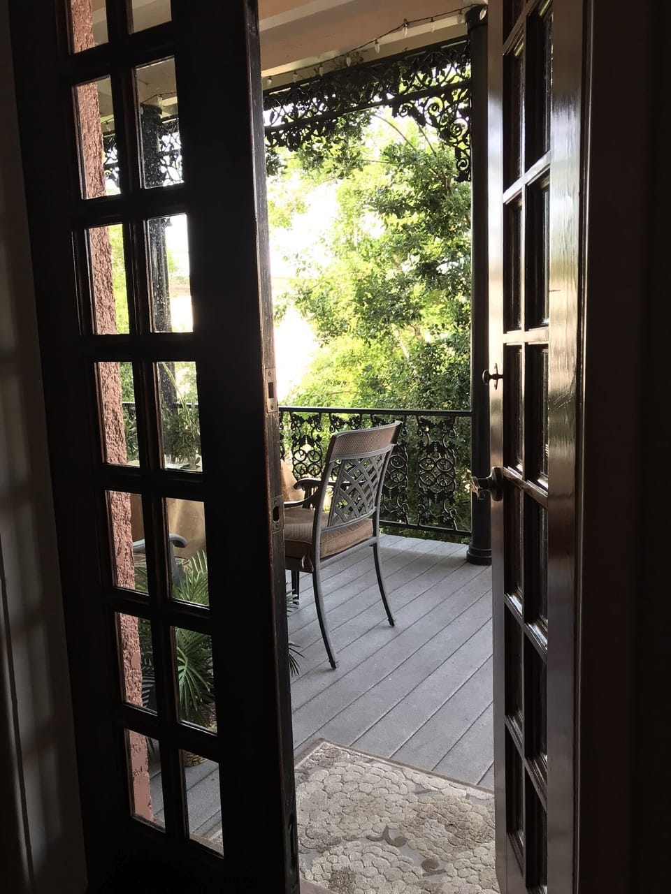 French doors lead onto the 40 ft balcony