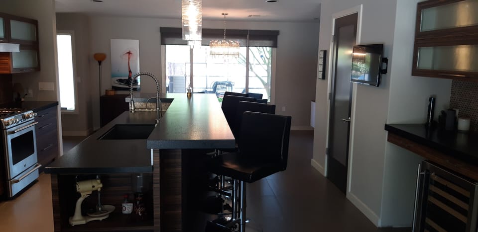 Stainless steel appliances, wine refrigerator, walk in pantry