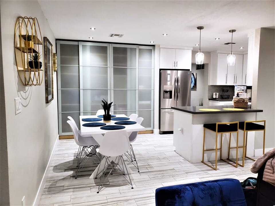Dining room and kitchen