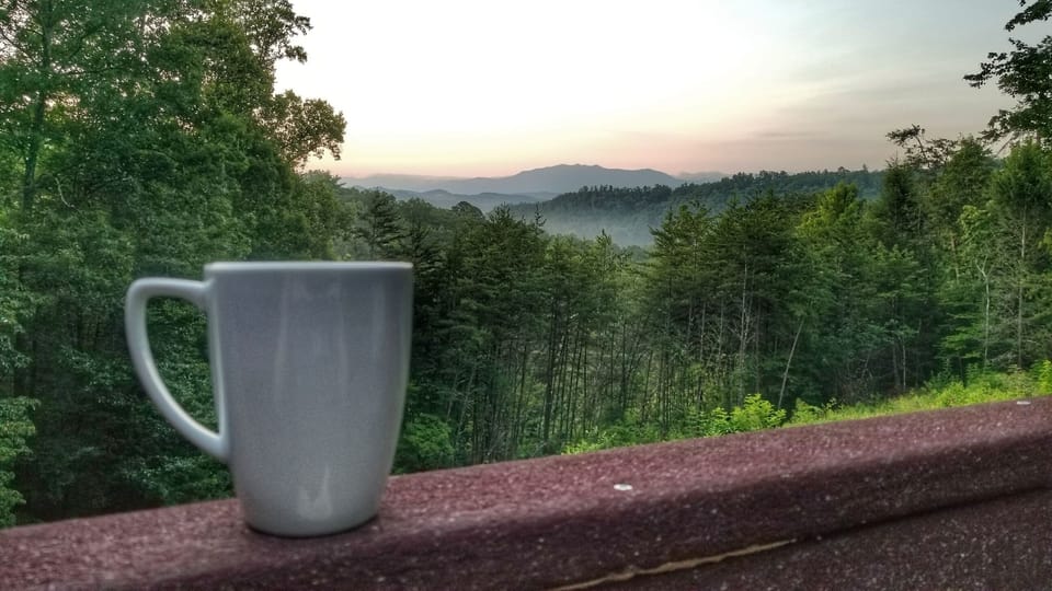 Morning coffee off the back porch 