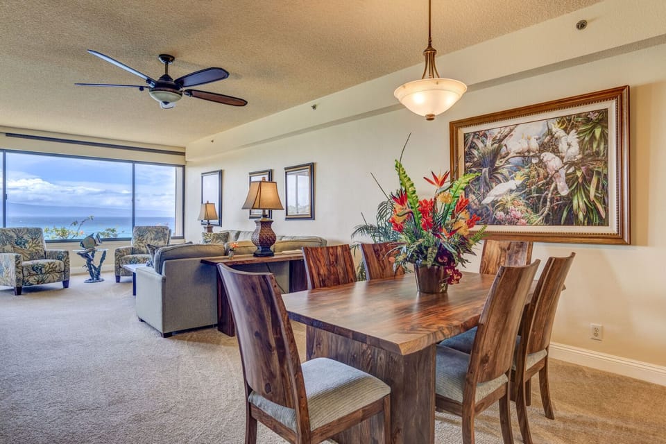 Indoor dining for 6 at this beautiful wood table