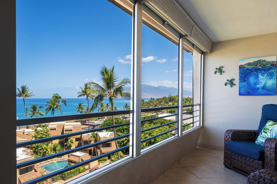 A view of master bedroom portion of double lanai.
