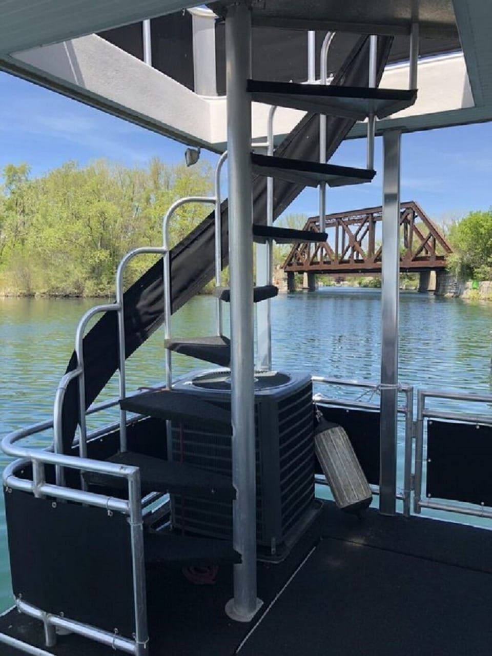 spiral staircase to upstairs deck