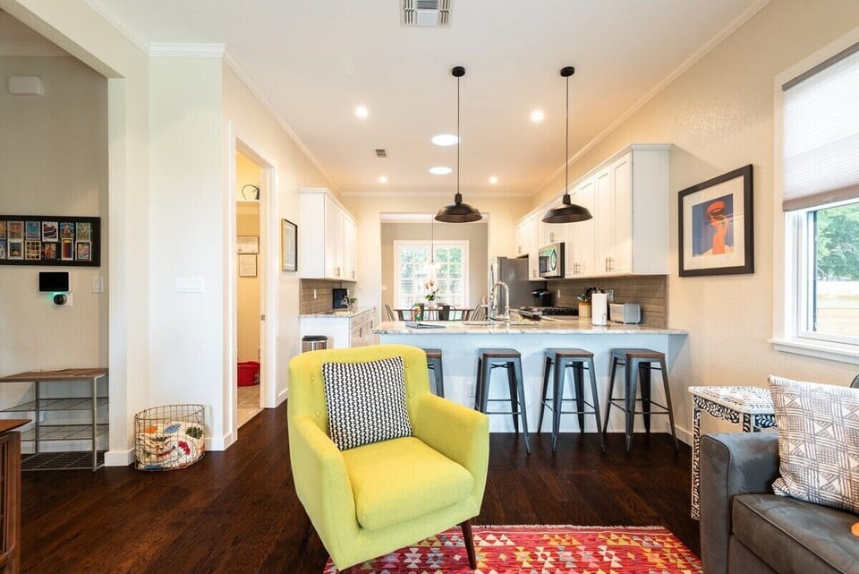 Open floor concept allows for the heart of the home to be the fantastic kitchen and for family and friends to gather easily