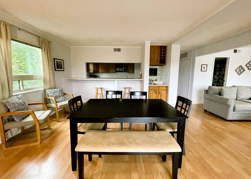 Extra seating in the dining area.