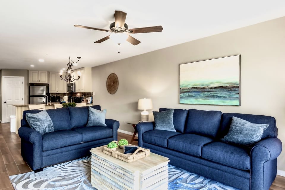 Queen-sized sleeper sofa and love seat