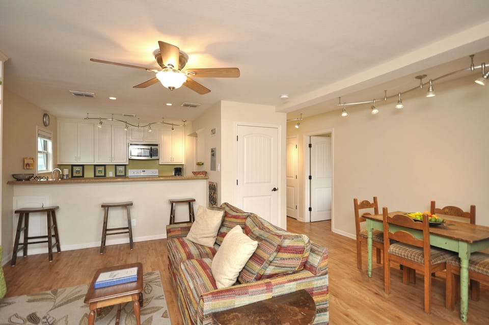 Living, dining and bar area.