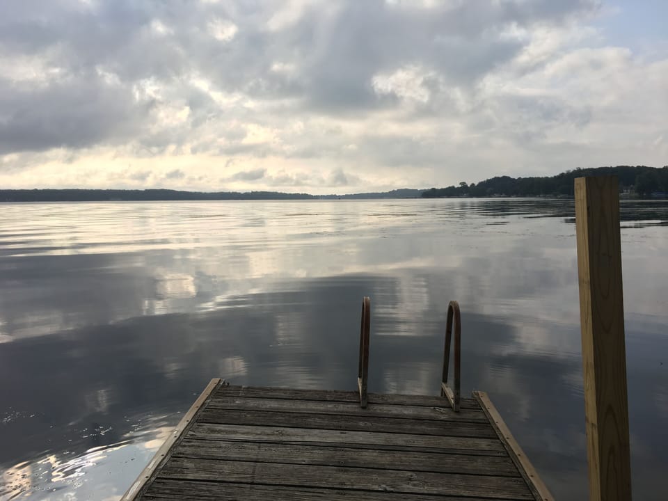 View from floating dock. 