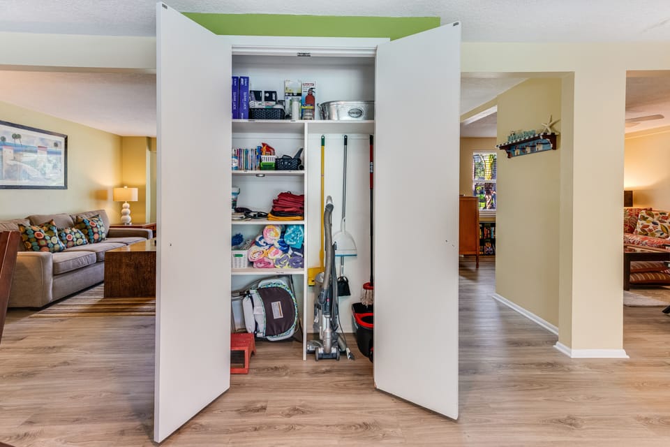 very organized utility closet