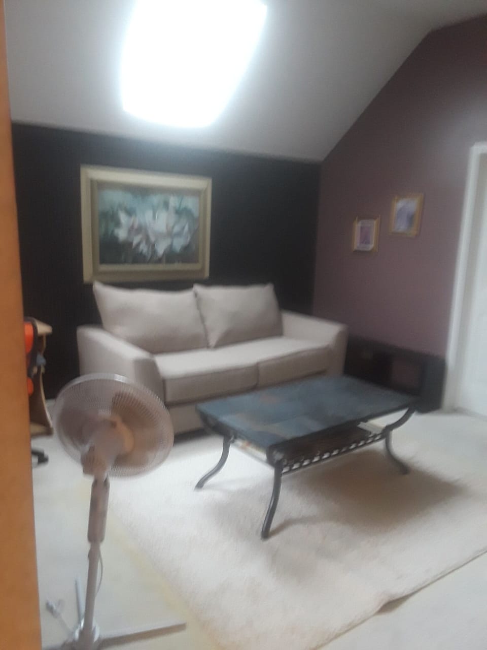 Sitting room of MasterSuite w/ skylight and TV