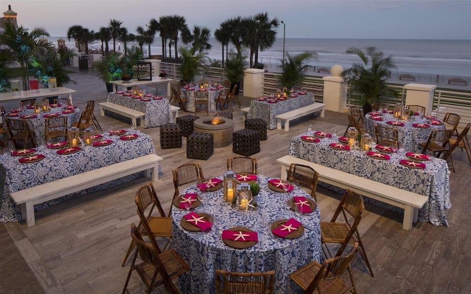 Celebrate al fresco around the fire with ocean air nearby.