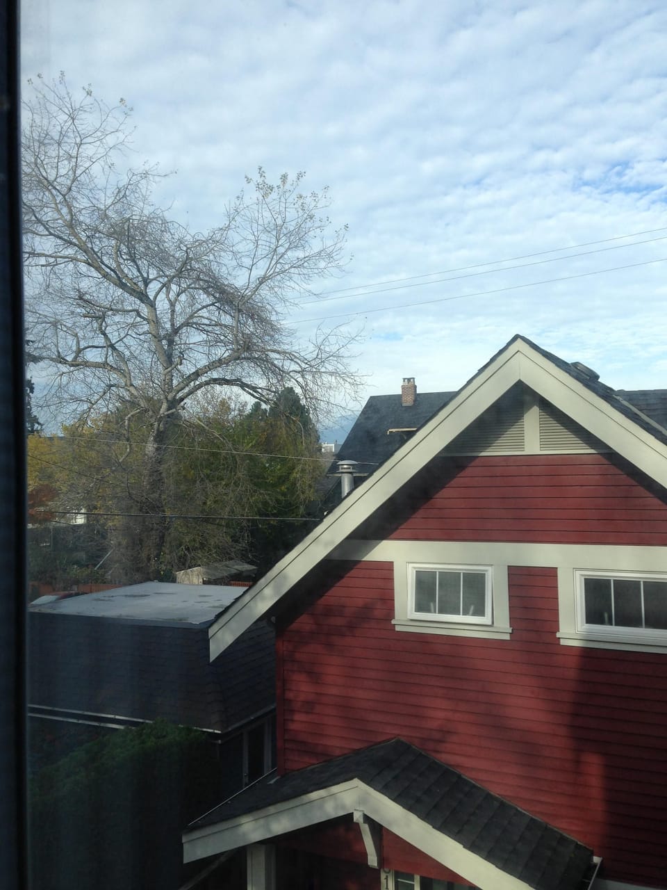 View from Master Bedroom. On a clear day you can see the mountain tops.