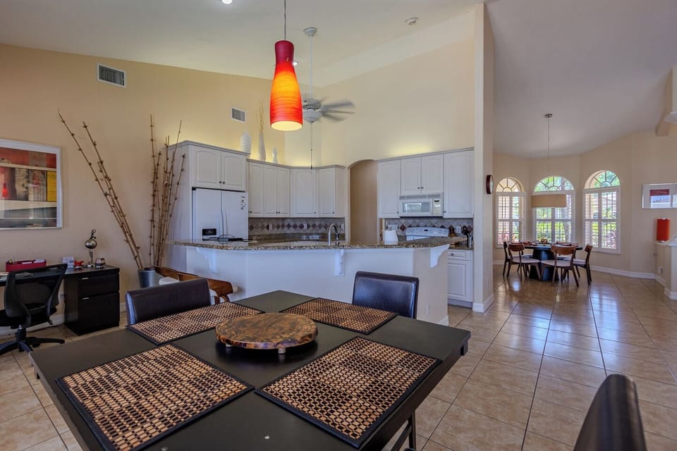 Breakfast Table and Kitchen.