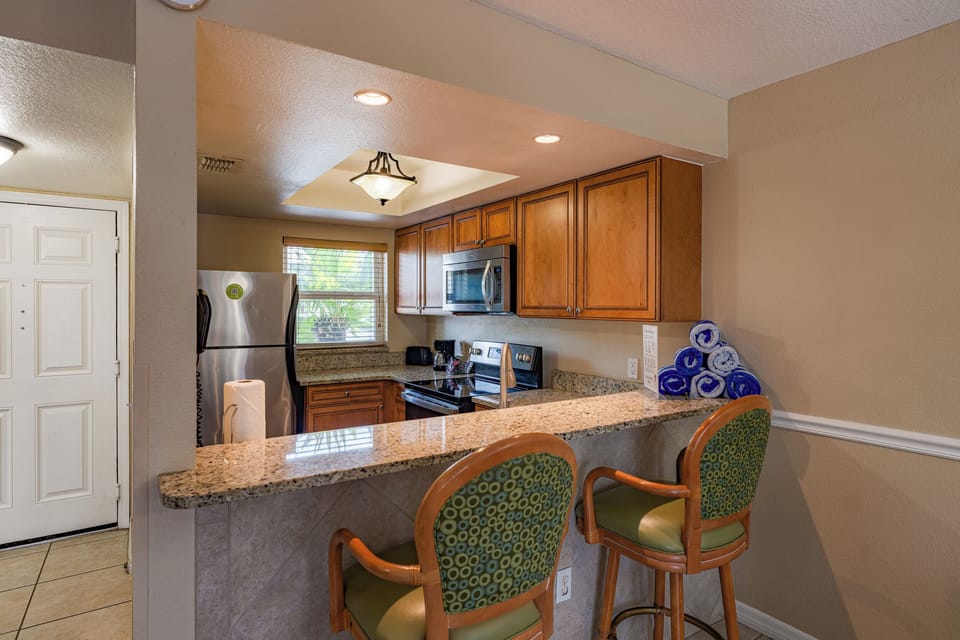 Start mornings with coffee at the breakfast bar nook.