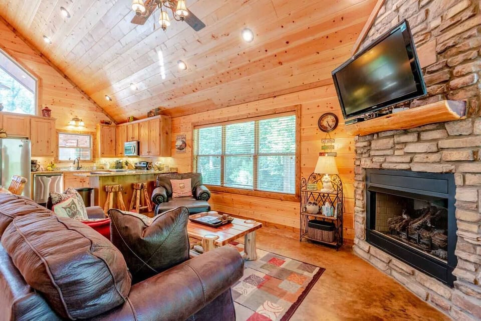 Living room with gas fireplace