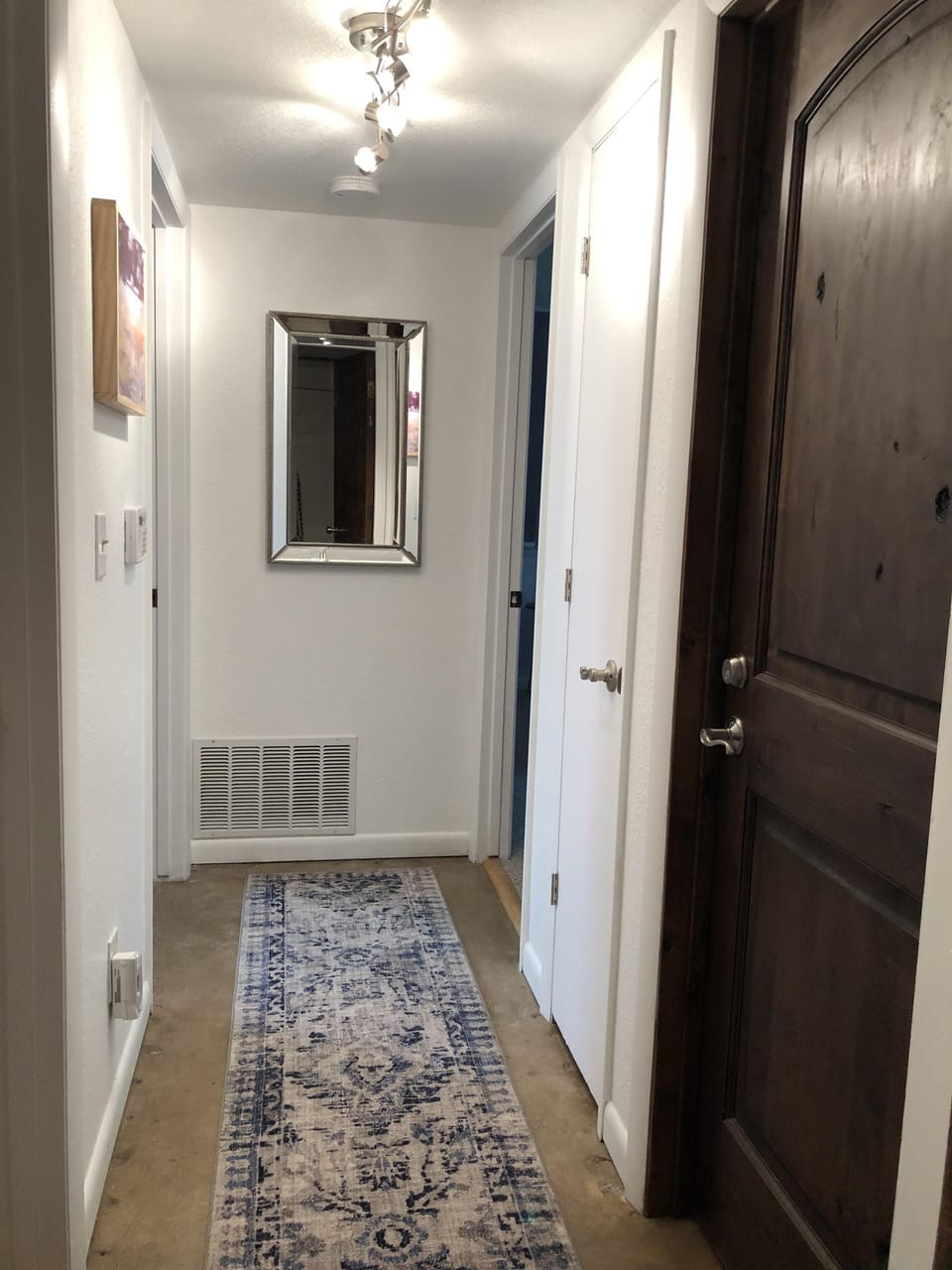 Hallway from Bathroom to Bedroom and Living Room