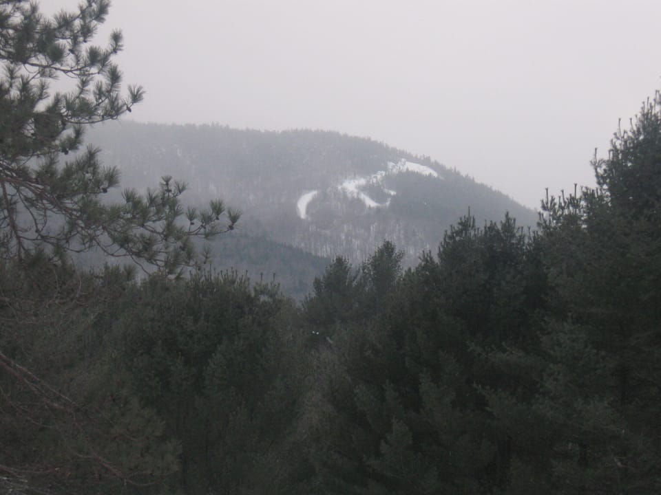 view of Attitash from front porch (ammo pitch, tim's trauma, lower saco trails)