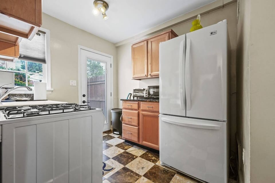 Kitchen view to backyard