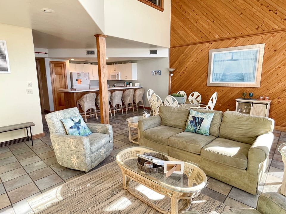 Living Area with TVDVD, First Floor with Deck Access