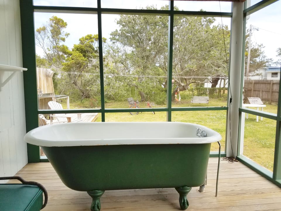 Bath Tub on Screened Porch