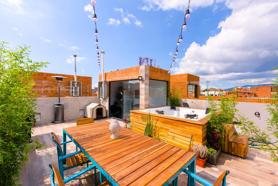 Hot tub + BBQ + Terrace 1 hab Usaquen