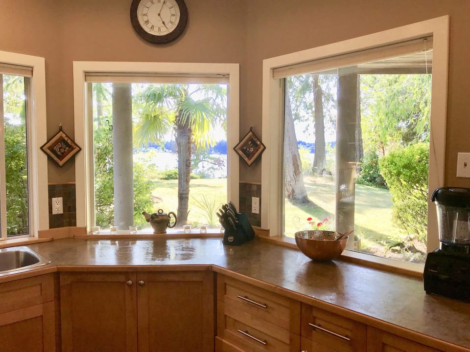 Your view of the grounds and water from the kitchen