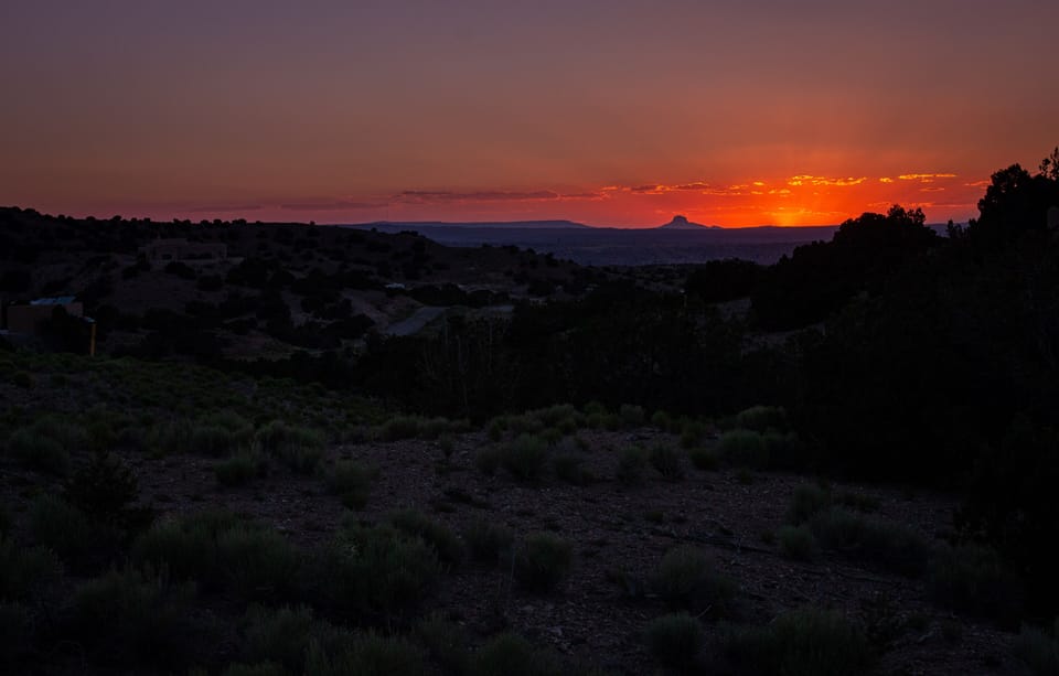 Land of enchantment style sunset from the top of the hill in the neighborhood.